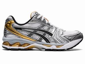 Zapatillas Asics GEL-KAYANO 14 Hombre Blancas Doradas | DMIW-28076