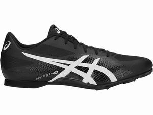 Zapatillas Pista Asics Hyper MD 7 Hombre Negras Blancas | QRSV-86752