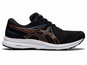 Zapatillas Running Asics GEL-CONTEND 7 Hombre Negras Naranjas | BDWS-17508