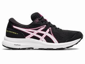 Zapatillas Running Asics GEL-CONTEND 7 Mujer Negras Rosas | VCPJ-81490