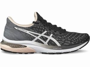 Zapatillas Running Asics GEL-CUMULUS 22 KNIT Mujer Negras Blancas | BMNP-37425