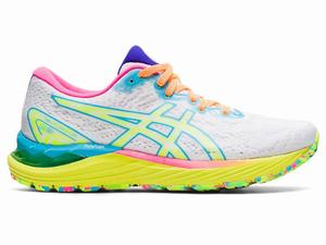 Zapatillas Running Asics GEL-CUMULUS 23 Mujer Blancas Amarillo | BKGE-46387