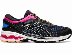 Zapatillas Running Asics GEL-KAYANO 26 Mujer Negras Azules | PBVW-60291