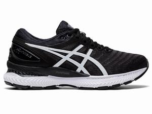 Zapatillas Running Asics GEL-NIMBUS 22 Mujer Negras Blancas | JSVE-40732