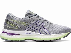 Zapatillas Running Asics GEL-NIMBUS 22 Mujer Blancas Plateadas | RZPB-08793