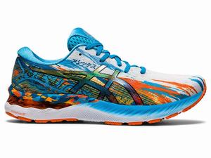 Zapatillas Running Asics GEL-NIMBUS 23 Hombre Doradas Azules Naranjas | ELMF-69135