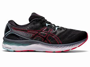 Zapatillas Running Asics GEL-NIMBUS 23 Hombre Negras Rojas | HWMP-15684