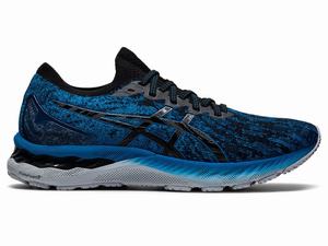 Zapatillas Running Asics GEL-NIMBUS 23 KNIT Hombre Negras Azules | BGPE-13742