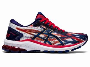 Zapatillas Running Asics GT-1000 9 Mujer Blancas Azules | UYCK-42089