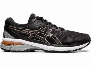 Zapatillas Running Asics GT-2000 8 (D) Mujer Negras Rosas Doradas | NCLK-36297