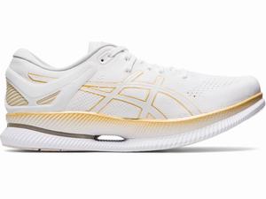 Zapatillas Running Asics METARIDE Hombre Blancas Doradas | QVPB-47130