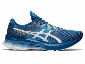 Zapatillas Running Asics NOVABLAST Hombre Blancas Azules | NFKS-95348