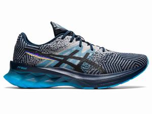 Zapatillas Running Asics NOVABLAST Hombre Negras Azules | VEIJ-27491