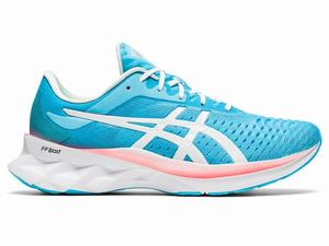 Zapatillas Running Asics NOVABLAST Mujer Turquesa Claro Blancas | JKUZ-46389