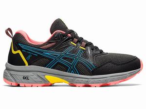 Zapatillas Trail Running Asics GEL-VENTURE 8 Mujer Negras Turquesa Claro | RPXY-86329