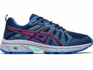 Zapatillas Trail Running Asics GEL-VENTURE 7 Mujer Azul Marino Rosas | SEMH-53064