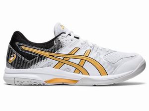 Zapatillas de Voleibol Asics GEL-ROCKET 9 Hombre Blancas Doradas | XOYH-04351