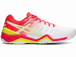 Zapatos de Tenis Asics GEL-RESOLUTION 7 Mujer Blancas Rosas | XJDC-47208