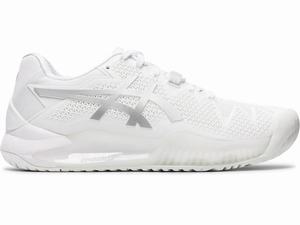 Zapatos de Tenis Asics GEL-Resolution 8 Mujer Blancas Plateadas | PZSM-59074